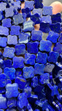 Lapis Clover Beads • 12 mm Size • AAA Quality Dark Blue Color • 40 cm Length • Natural Lapis Beads origin Afghanistan