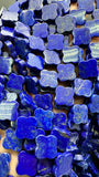 Lapis Clover Beads • 12 mm Size • AAA Quality Dark Blue Color • 40 cm Length • Natural Lapis Beads origin Afghanistan