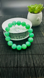 Chrysoprase  Bracelet • 13 mm Size • Code A1 •  AAA quality • Length 7.5” • Natural Chrysoprase Round Bracelet • Origin Australia