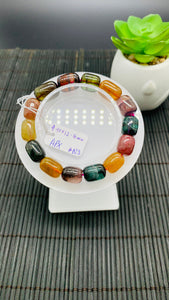 Tourmaline Nugget Bracelet- 9-10x12-16  mm Size - Code N3 - 4A Quality - Natural Multi Tourmaline Bracelet - Length 7.5 Inch