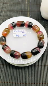 Tourmaline Nugget Bracelet- 11.50-12X15-17  mm Size - Code N4 - 4A Quality - Natural Multi Tourmaline Bracelet - Length 7.5 Inch