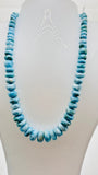 Larimar Roundel Beads- 8-15 mm size - AAAA Quality- Length 16 Inch - Natural Larimar Rondelle Beads