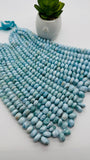 Larimar Roundel Beads- 7-14 mm size - Code #L6 - AAA Quality- Length 16 Inch - Natural Larimar Rondelle Beads