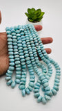 Larimar Roundel Beads- 6-15 mm size- Code #L7 - AAA Quality- Length 16 Inch - Natural Larimar Rondelle Beads