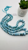 Larimar Roundel Beads- 6-14 mm size - AAA Quality- Length 16 Inch - Natural Larimar Rondelle Beads