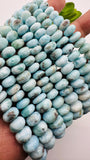 Larimar Roundel Beads 7-14/ 8-14 mm size- AA Quality- Length 16 Inch - Natural Larimar Rondelle Beads