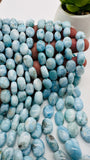 Larimar Oval Beads - 8-11x10-15 mm size - 4A Quality- Length 16 Inch - Natural Larimar Oval Beads