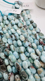 Larimar Oval Beads - 8-11x10-15 mm size - AA Quality- Length 16 Inch - Natural Larimar Oval Beads