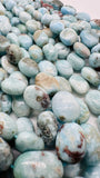 Larimar Oval Beads - 8-11x10-15 mm size - AA Quality- Length 16 Inch - Natural Larimar Oval Beads