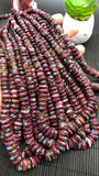 Purple Spiny Oyster Shell Roundel Beads • 6-12 mm Size • 40 cm length • AAA Quality • Spiny oyster with Turquoise Beads•