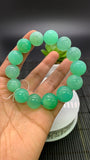 Chrysoprase  Bracelet • 15 mm Size • Code A5 •  AAA quality • Length 7.5” • Natural Chrysoprase Round Bracelet • Origin Australia