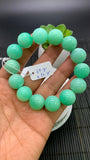 Chrysoprase  Bracelet • 15 mm Size • Code A8 •  AAA quality • Length 7.5” • Natural Chrysoprase Round Bracelet • Origin Australia