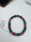 Reserved Tourmaline Bracelet, hand carved Size - 8X12mm - AAA Quality Natural, Multi Tourmaline Tube shape, Length 7.5" code T5,