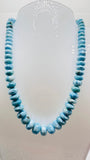 Larimar Roundel Beads- 8-15 mm size - AAAA Quality- Length 16 Inch - Natural Larimar Rondelle Beads