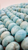 Larimar Roundel Beads- 6-15 mm size- Code #L7 - AAA Quality- Length 16 Inch - Natural Larimar Rondelle Beads