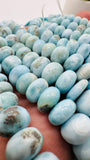 Larimar Roundel Beads 7-14/ 8-14 mm size- AA Quality- Length 16 Inch - Natural Larimar Rondelle Beads