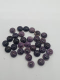 6MM Wampum Quahog Shell Round Cabs  • Pack of 5 Piece • AAA Quality • Natural Wampum Shell Cabochon • Purple Color•  Flat Back