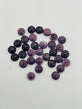 6MM Wampum Quahog Shell Round Cabs  • Pack of 5 Piece • AAA Quality • Natural Wampum Shell Cabochon • Purple Color•  Flat Back