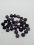 6MM Wampum Quahog Shell Round Cabs • Pack of 5 Piece • AAA Quality • Natural Wampum Shell Cabochon • Purple Color• Flat Back