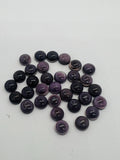 6MM Wampum Quahog Shell Round Cabs  • Pack of 5 Piece • AAA Quality • Natural Wampum Shell Cabochon • Purple Color•  Flat Back