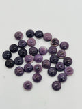 6MM Wampum Quahog Shell Round Cabs • Pack of 5 Piece • AAA Quality • Natural Wampum Shell Cabochon • Purple Color• Flat Back
