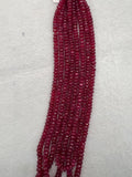 Ruby Faceted 5-6 MM Roundel beads -  AAA Quality Beads - Length 16 Inch -  Natural Ruby Beads.