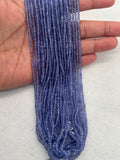 Tanzanite Roundel 2.5MM , Natural tanzanite , Length 8". uniform size , AAA Quality Tanzanite