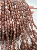 Peach Moonstone Oval Shape 6X8MM, Moonstone with cat's eye luster. origin Madagascar