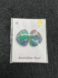 Australian Opal Matched Pair Cabs, AAA Quality, Australian Opal triplet Cabochon, size    14X11 MM , weight -7.43 ct. flat bottom.