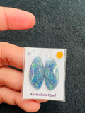 Australian Opal Matched Pair Cabs, AAA Quality, Australian Opal triplet Cabochon, size 23X11 MM , weight -13.37 ct. flat bottom.