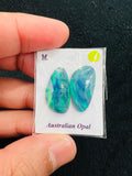 Australian Opal Matched Pair Cabs, AAA Quality, Australian Opal triplet Cabochon, size 19X10 MM , weight -11.16 ct. flat bottom.