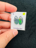 Australian Opal Matched Pair Cabs, AAA Quality, Australian Opal triplet Cabochon, size 17.5X8.5 MM , weight -8.20 ct. flat bottom.