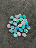 Australian Opal Doublet 8X6 MM Oval Cabs  - Pack of 2 Pieces -AAA Quality, Opal Doublet Cabochon -Australian Opal Oval Cabochon, flat bottom