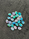 Australian Opal Doublet 8X6 MM Oval Cabs - Pack of 2 Pieces -AAA Quality, Opal Doublet Cabochon -Australian Opal Oval Cabochon, flat bottom