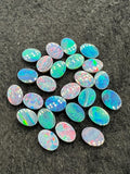 Australian Opal Doublet 8X6 MM Oval Cabs  - Pack of 2 Pieces -AAA Quality, Opal Doublet Cabochon -Australian Opal Oval Cabochon, flat bottom