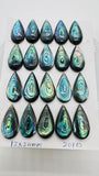 Abalone Shell Pear Cabs- 12x24 mm Size- Pack of 2 Pcs- AAAA Quality- Natural Abalone Cabochons