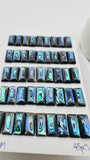 Abalone Shell Rectangle Cabs- 7x14mm Size- Pack of 4 Pc- AAAA Quality- Natural Abalone Cabochons