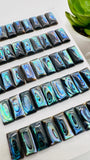 Abalone Shell Rectangle Cabs- 7x14mm Size- Pack of 4 Pc- AAAA Quality- Natural Abalone Cabochons
