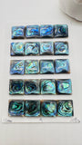 Abalone Shell Square Cabs 15 mm Size- Pack of 2 Pcs- AAAA Quality- Natural Abalone Cabochons