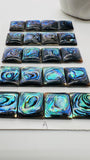 Abalone Shell Square Cabs 15 mm Size- Pack of 2 Pcs- AAAA Quality-  Natural Abalone Cabochons