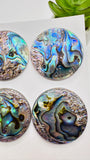 Abalone Shell Round Cabs- 35 mm Size- Pack of 1 Pc- AAAA Quality- Natural Abalone Cabochons