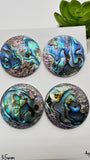 Abalone Shell Round Cabs- 35 mm Size- Pack of 1 Pc- AAAA Quality- Natural Abalone Cabochons
