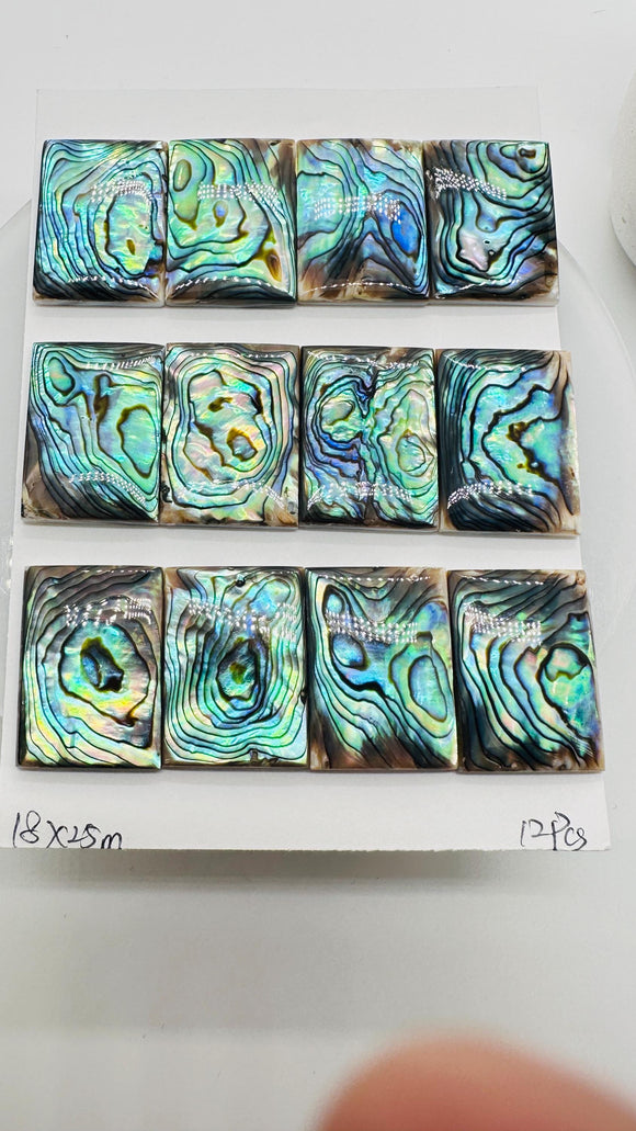 Abalone Shell Rectangle Cabs- 18x25 mm Size- Pack of 1 Pc- AAAA Quality-  Natural Abalone Cabochons