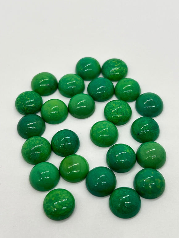 Green Turquoise 10mm Round Cabs- Quality AAA- gemstone cabs Pack of 4 pc- Turquoise Round Cabochon, Stabilized Turquoise, Orign USA