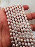 Pearl Rice Beads , 5x7mm size, 16 Inch Strand , Freshwater cultured Pearl, Pink Freshwater pearl, Natural color.