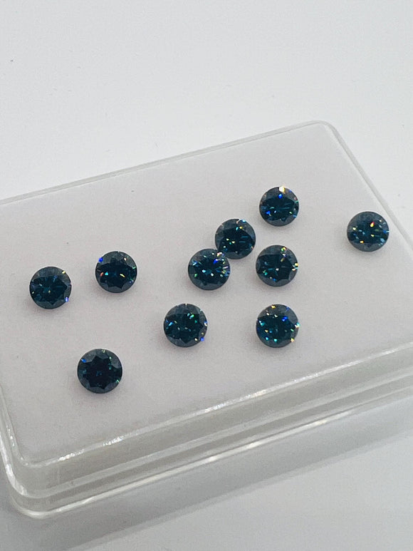 5MM Royal Blue Moissanite faceted round , Pack of 1 Piece- Moissanite faceted loose stone