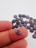 6MM Wampum Quahog Shell Round Cabs  • Pack of 5 Piece • AAA Quality • Natural Wampum Shell Cabochon • Purple Color•  Flat Back