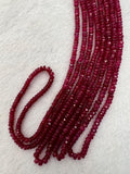 Ruby Faceted 3.5MM Roundel beads -  AAA Quality Beads - Length 16 Inch -  Natural Ruby Beads.