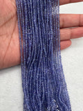 Tanzanite Roundel 2.5MM , Natural tanzanite , Length 8". uniform size , AAA Quality Tanzanite