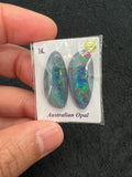 Australian Opal Matched Pair Cabs, AAA Quality, Australian Opal triplet Cabochon, size    25 X 11 MM , weight -15.37 ct. flat bottom.